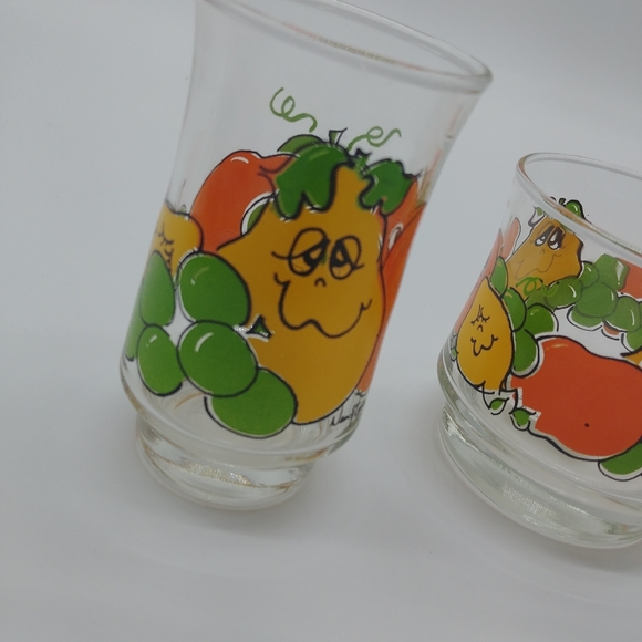 Vintage RARE HTF Nancy Lynn Matching 3pc Retro Fruit Glassware 70s Funky Fun - Picture 4 of 9